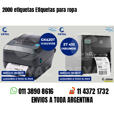 2000 etiquetas Etiquetas para ropa