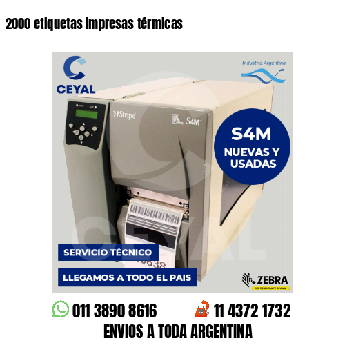 2000 etiquetas impresas térmicas