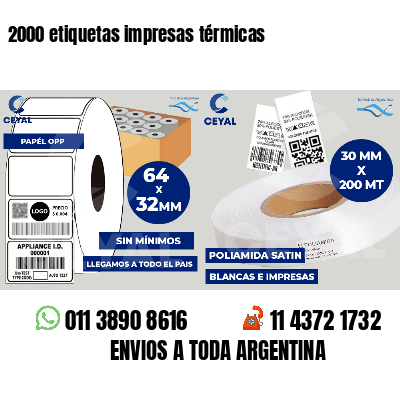 2000 etiquetas impresas térmicas