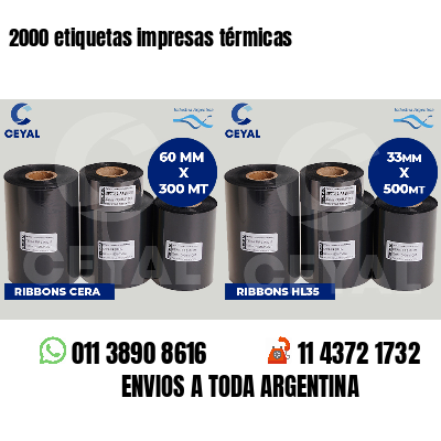 2000 etiquetas impresas térmicas