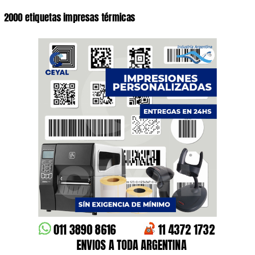 2000 etiquetas impresas térmicas