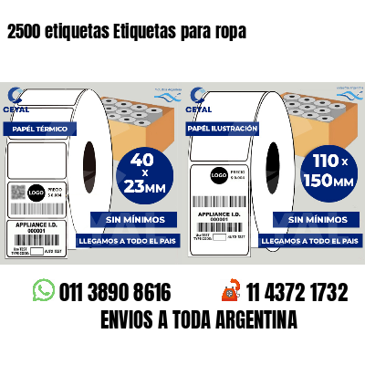 2500 etiquetas Etiquetas para ropa