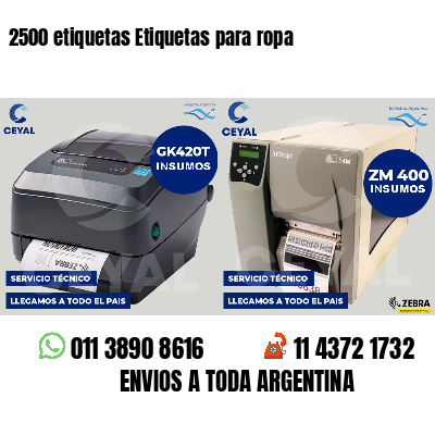 2500 etiquetas Etiquetas para ropa