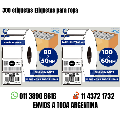 300 etiquetas Etiquetas para ropa