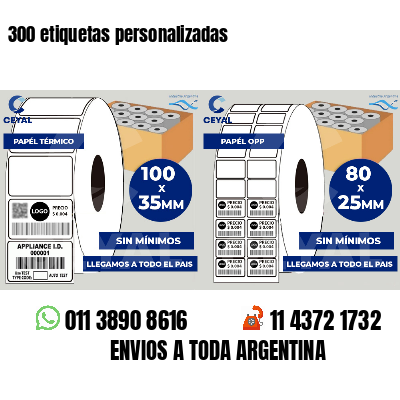 300 etiquetas personalizadas