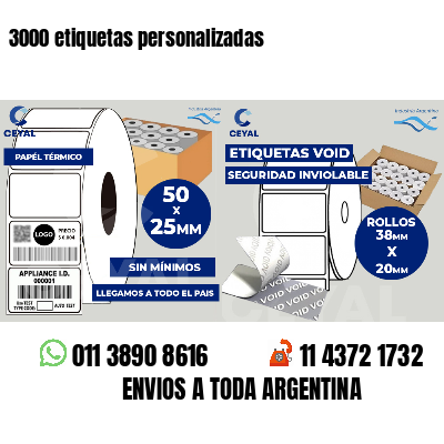3000 etiquetas personalizadas