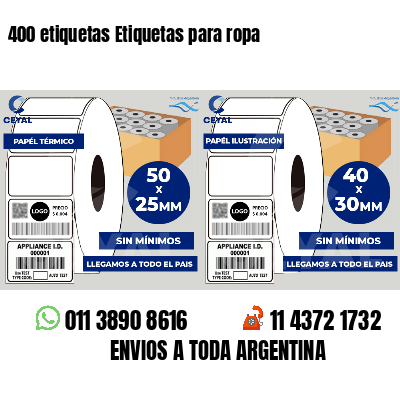 400 etiquetas Etiquetas para ropa
