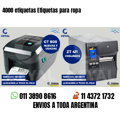 4000 etiquetas Etiquetas para ropa