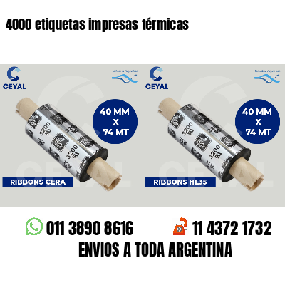 4000 etiquetas impresas térmicas