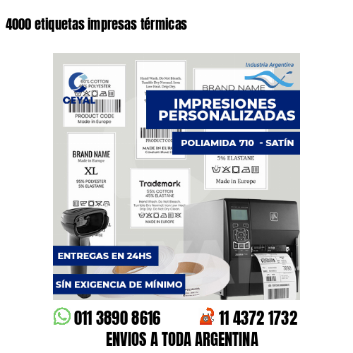 4000 etiquetas impresas térmicas