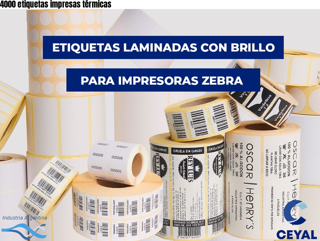 4000 etiquetas impresas térmicas