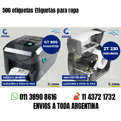 500 etiquetas Etiquetas para ropa