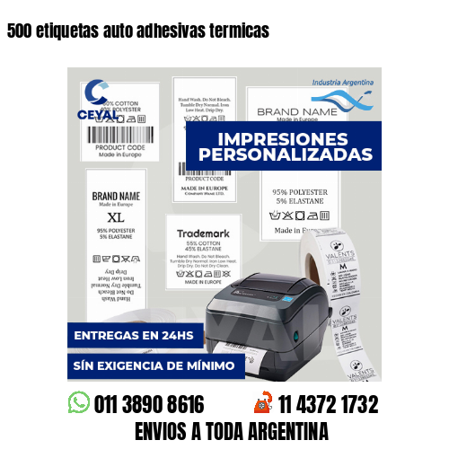 500 etiquetas auto adhesivas termicas