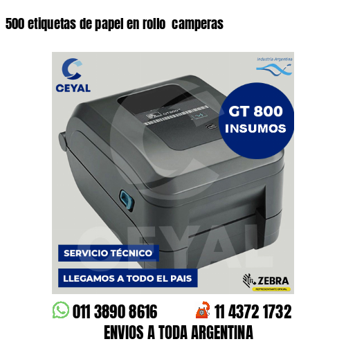 500 etiquetas de papel en rollo  camperas