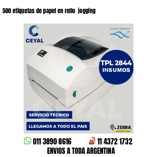 500 etiquetas de papel en rollo  jogging