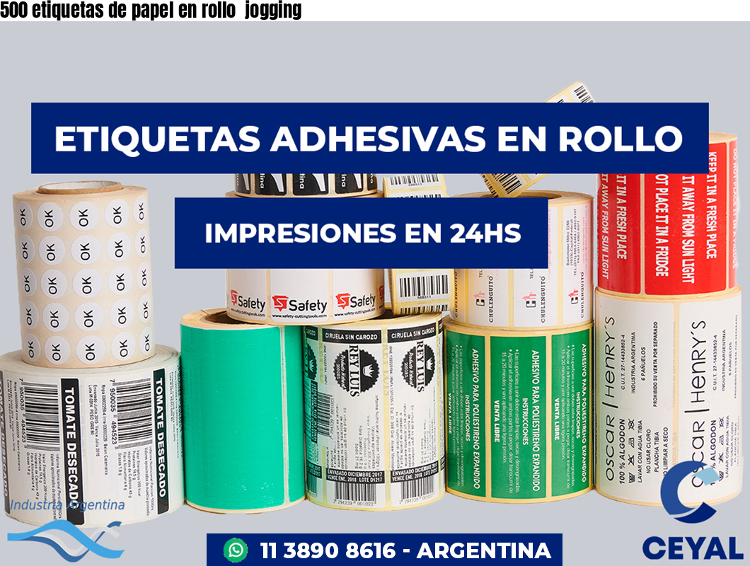 500 etiquetas de papel en rollo  jogging