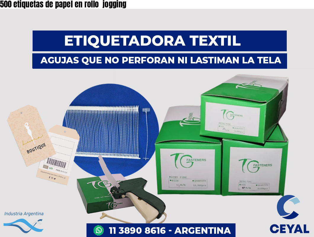 500 etiquetas de papel en rollo  jogging