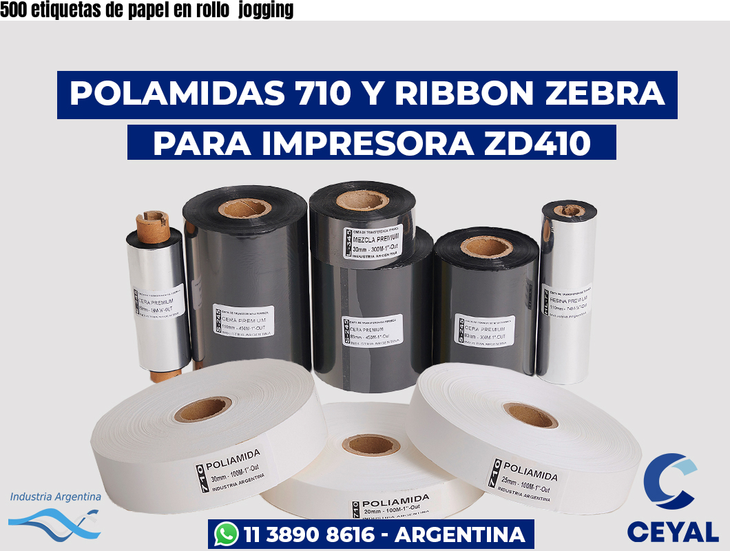 500 etiquetas de papel en rollo  jogging