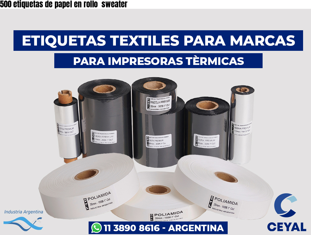 500 etiquetas de papel en rollo  sweater