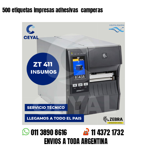 500 etiquetas impresas adhesivas  camperas