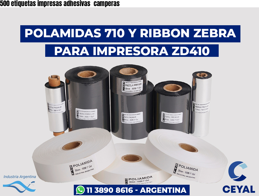500 etiquetas impresas adhesivas  camperas