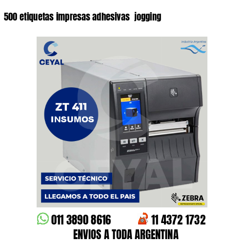 500 etiquetas impresas adhesivas  jogging