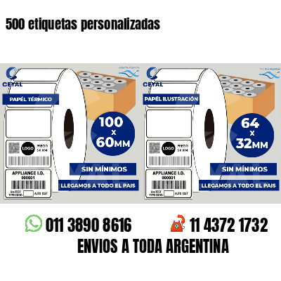 500 etiquetas personalizadas