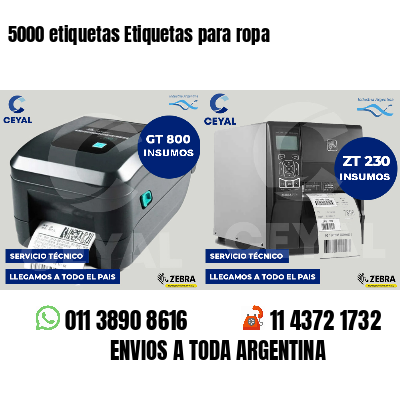 5000 etiquetas Etiquetas para ropa