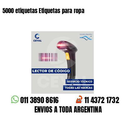 5000 etiquetas Etiquetas para ropa