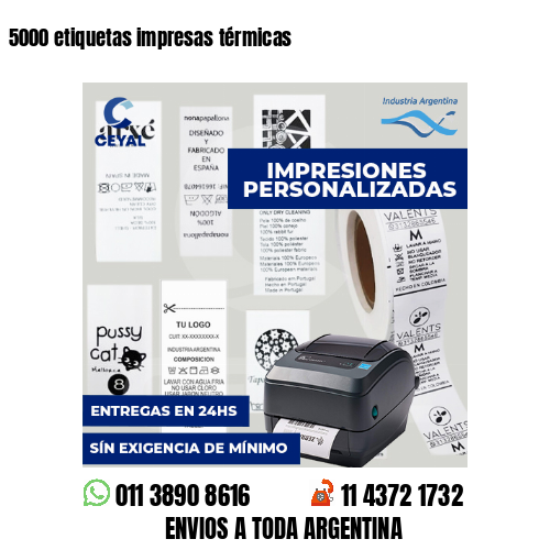 5000 etiquetas impresas térmicas
