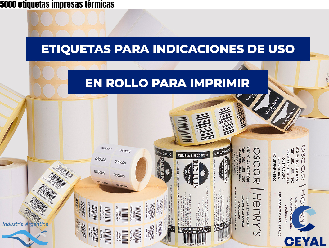5000 etiquetas impresas térmicas
