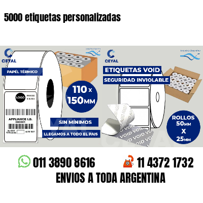 5000 etiquetas personalizadas