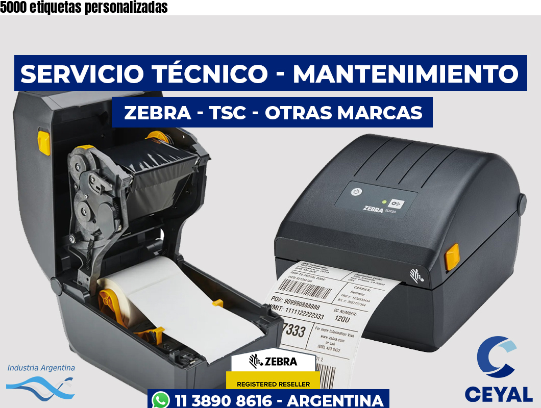 5000 etiquetas personalizadas