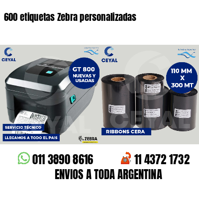 600 etiquetas Zebra personalizadas