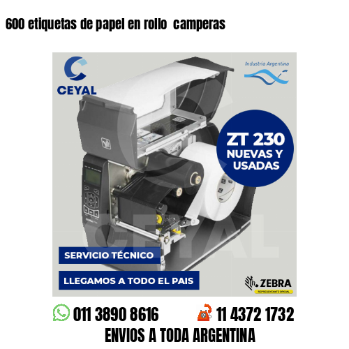 600 etiquetas de papel en rollo  camperas