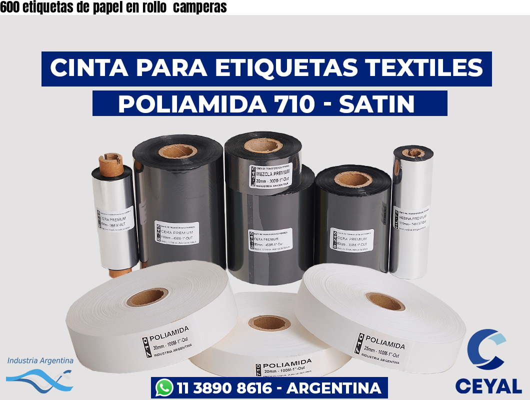 600 etiquetas de papel en rollo  camperas
