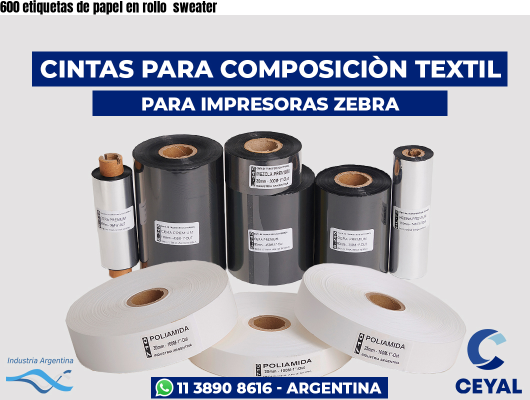 600 etiquetas de papel en rollo  sweater