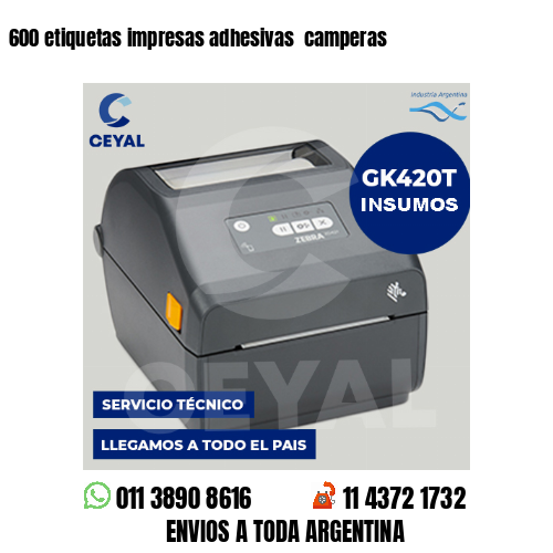 600 etiquetas impresas adhesivas camperas