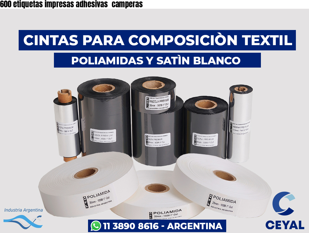 600 etiquetas impresas adhesivas  camperas