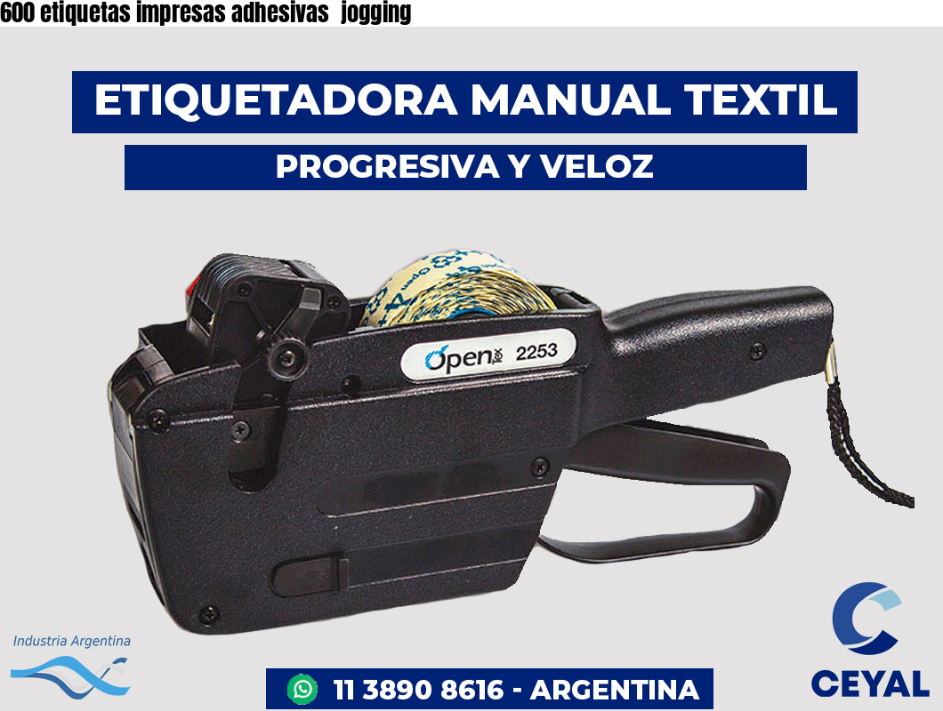 600 etiquetas impresas adhesivas  jogging