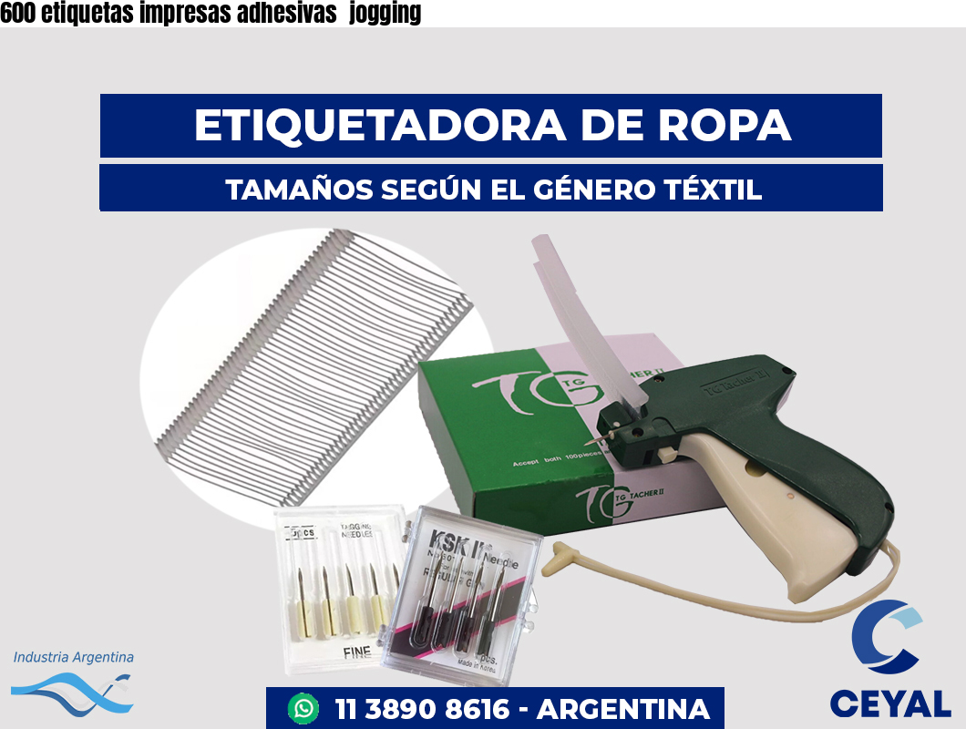 600 etiquetas impresas adhesivas  jogging