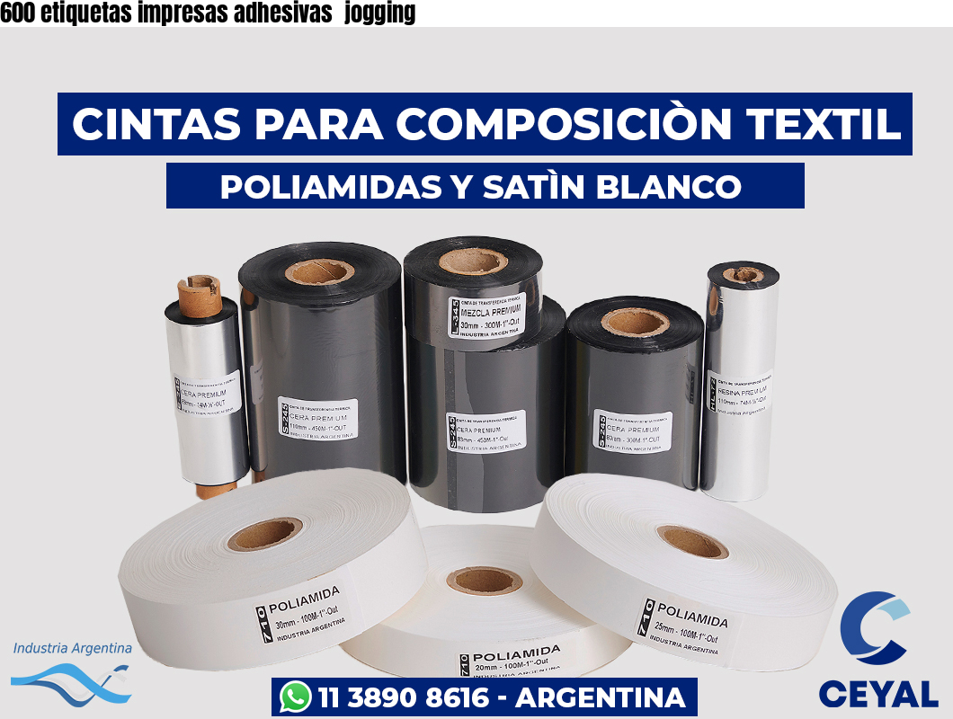 600 etiquetas impresas adhesivas  jogging