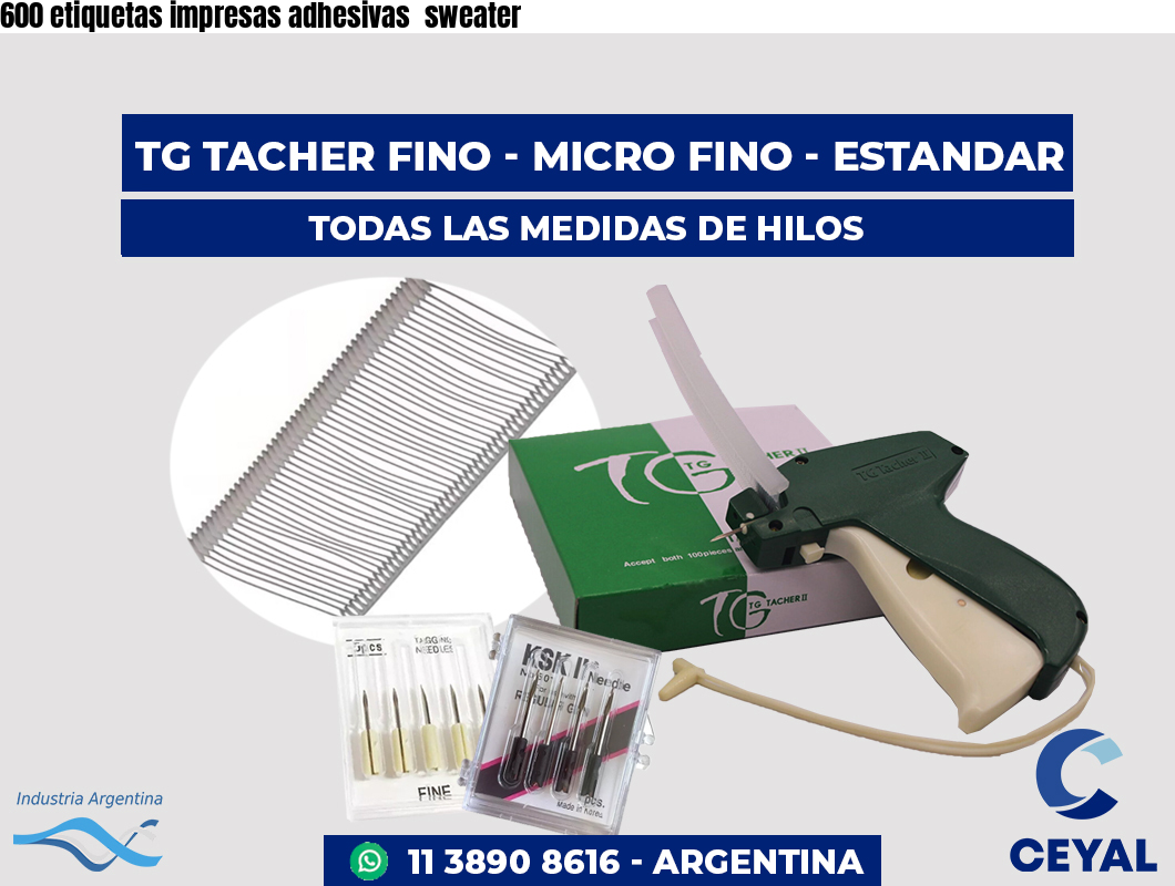 600 etiquetas impresas adhesivas  sweater