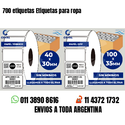 700 etiquetas Etiquetas para ropa