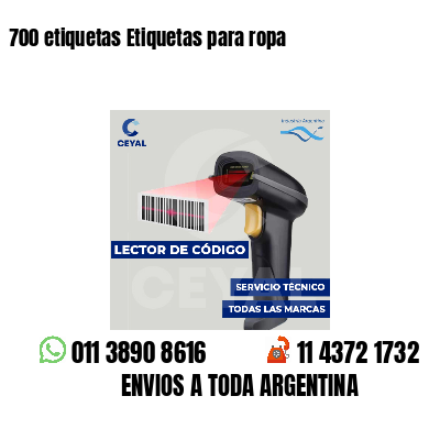 700 etiquetas Etiquetas para ropa