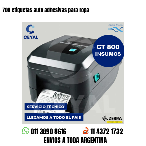 700 etiquetas auto adhesivas para ropa