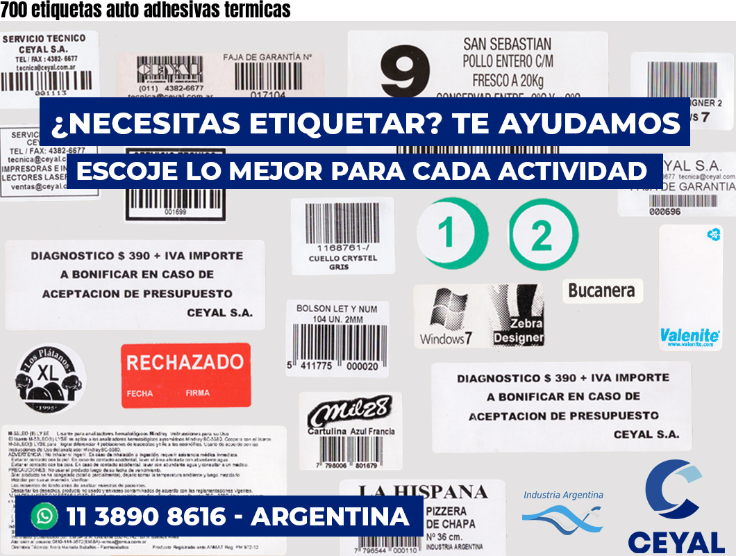 700 etiquetas auto adhesivas termicas