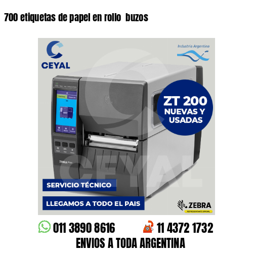 700 etiquetas de papel en rollo  buzos