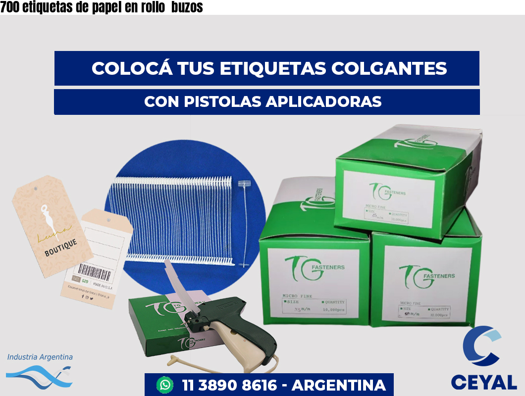 700 etiquetas de papel en rollo  buzos