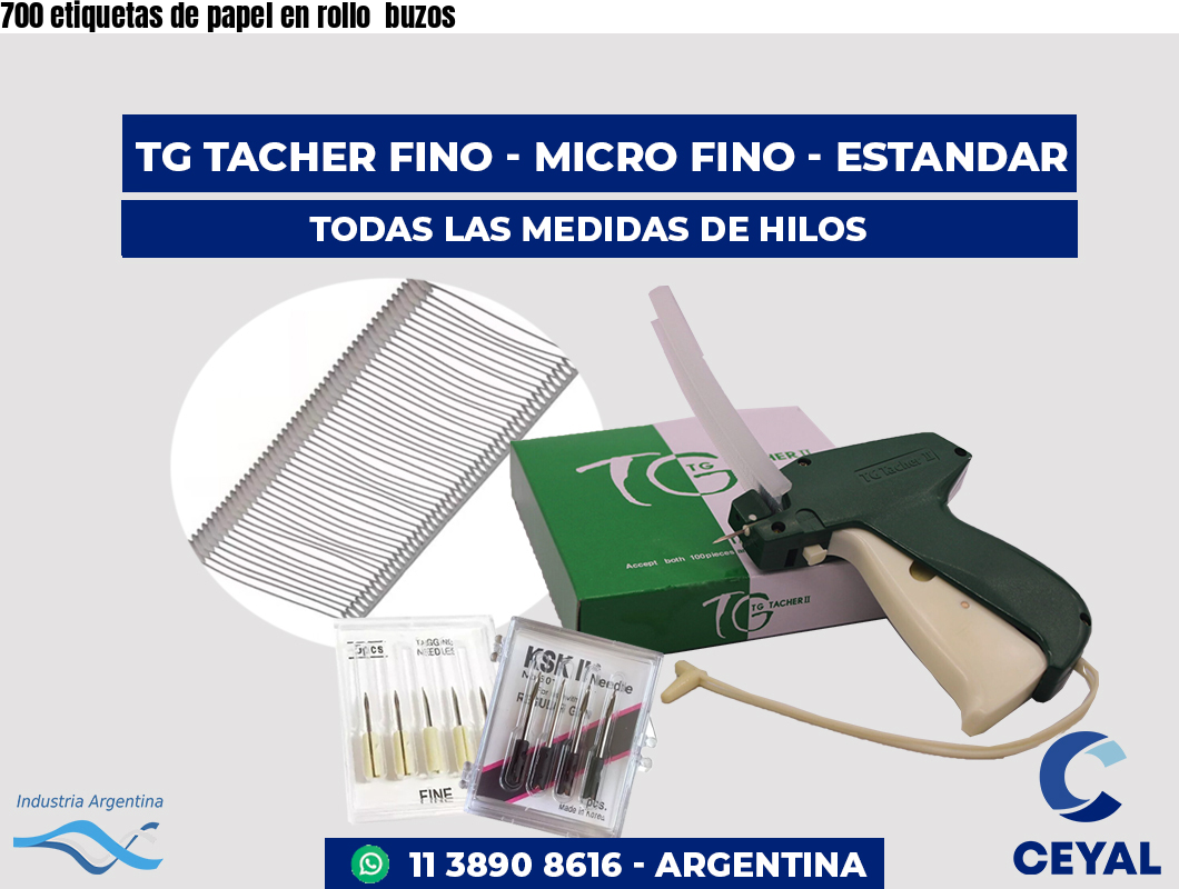 700 etiquetas de papel en rollo buzos